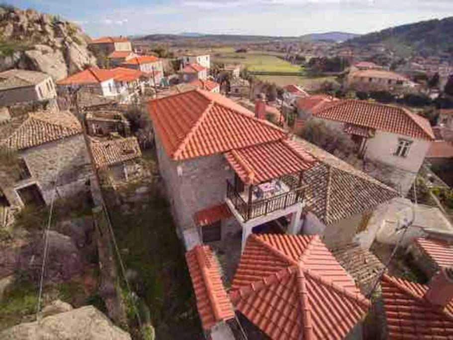 Villa Traditional Stone-Built House With Great View Kontias Exterior foto