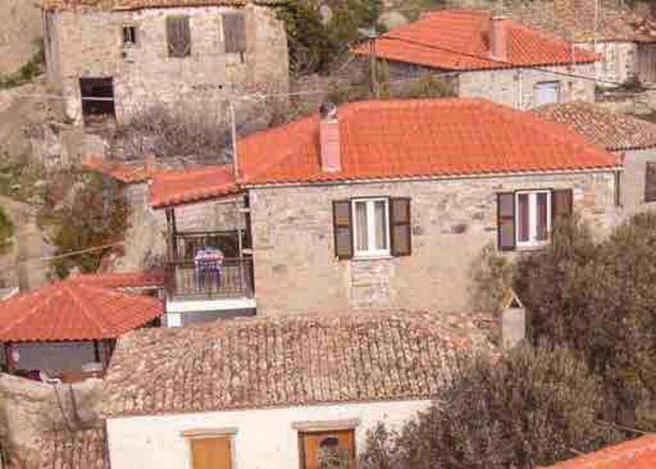 Villa Traditional Stone-Built House With Great View Kontias Exterior foto